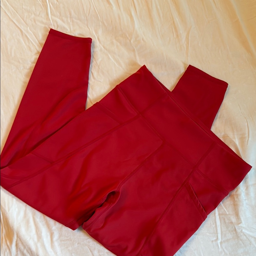 Red High-Waisted Leggings